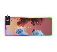 Cool Blue Red Bear Wirel - Alfombrilla de mouse para teclado y mouse, no lavable, para oficina en casa, 35.4 x 15.7 pulgadas, tamaño grande