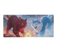 Cool Blue Red Cat Desk Animal Pad para descanso Flashy Animal Pad Mat 31.5 x 15.7 pulgadas