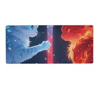 Cool Blue Red Cat Keyboard - Alfombrilla antideslizante para escritorio, grande, 31.5 x 15.7 pulgadas