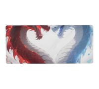 Cool Blue Red Dragon - Alfombrilla de animales grande para oficina en casa, impermeable, para escritorio, 80 x 40 cm