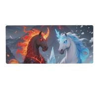 Cool Blue Red Horse - Almohadilla grande de animales para escritorio para oficina en casa, escritorio de oficina, tapete de animales de 31.5 x 15.7 pulgadas