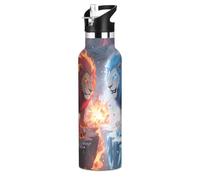 Cool Blue Red Lion - Botellas de agua a prueba de fugas y sin BPA con tapa de boquilla a prueba de fugas que mantiene el calor y el frío para la escuela y deportes al aire libre, botella de agua para