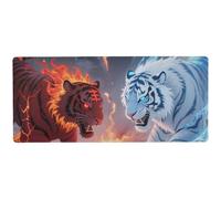 Cool Blue Red Tigers - Almohadilla de animales para escritorio para oficina en casa, tapete grande para juegos, 80 x 40 cm