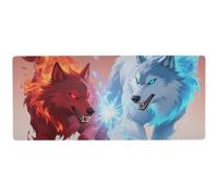 Cool Blue Red Wolf - Alfombrilla de animales para escritorios Essentials Animal Mat Gaming 80 x 40 cm