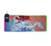 Cool Blue Red Wolf Wirel Charging Glow - Alfombrilla de mouse personalizada de trabajo suave de 35.4 x 15.7 pulgadas para juegos