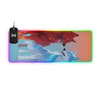 Cool Blue Red Wolf Wirel Charging Glow Gaming Mouse Pads Antideslizante para escritorio de 35.4 x 15.7 pulgadas
