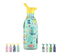 Cool Bottles - Botella Agua Acero Inoxidable Niños, Botella Térmica Infantil - Bebidas Frías 36 Horas y Calientes 18 Horas - Short Circuit 500ml