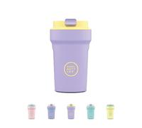 Cool Bottles - Paradise Tumbler - Vaso Térmico de Acero Inoxidable - 350 ml - Bali - Malva y Amarillo - Tapa Hermética - Bebidas frías 10 horas y calientes 5 horas - Acabado Antimanchas