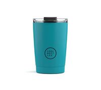 Cool Bottles - Tumbler - Vaso Térmico de Acero Inoxidable - 330 ml - Vivid Turquoise - Taza de Café - Altura 14 cm - Bebidas Frías 10 horas y Calientes 5 horas - Tapa Hermética - Libre de BPA