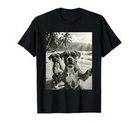 Cool Boxer Divertido Perro Selfie Playa Gafas De Sol Perros Camiseta