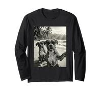 Cool Boxer Divertido Perro Selfie Playa Gafas De Sol Perros Manga Larga