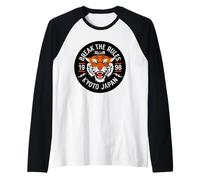 Cool Break The Rules Wild Tiger Kyoto Japan Graphic Design Camiseta Manga Raglan