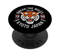 Cool Break The Rules Wild Tiger Kyoto Japan Graphic Design PopSockets PopGrip Adhesivo