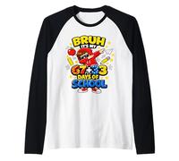 Cool Bruh It's My 67 33 Días De Escuela Dabbing Niños Niños Camiseta Manga Raglan