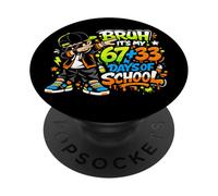 Cool Bruh It's My 67 33 Días De Escuela Dabbing Niños Niños PopSockets PopGrip Adhesivo