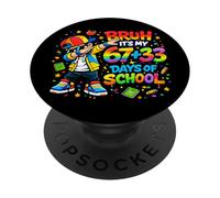 Cool Bruh It's My 67 33 Días De Escuela Dabbing Niños Niños PopSockets PopGrip Adhesivo