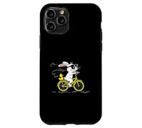 Cool Bunny on a Yellow Bicycle with Duck Cute Cartoon Ride Carcasa para iPhone 11 Pro