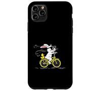 Cool Bunny on a Yellow Bicycle with Duck Cute Cartoon Ride Carcasa para iPhone 11 Pro Max