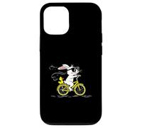 Cool Bunny on a Yellow Bicycle with Duck Cute Cartoon Ride Carcasa para iPhone 12/12 Pro