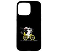 Cool Bunny on a Yellow Bicycle with Duck Cute Cartoon Ride Carcasa para iPhone 15 Pro Max