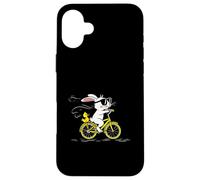 Cool Bunny on a Yellow Bicycle with Duck Cute Cartoon Ride Carcasa para iPhone 16 Plus