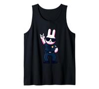 Cool Bunny Police Rabbit Rock On Animal Graphic Officer Camiseta sin Mangas
