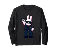 Cool Bunny Police Rabbit Rock On Animal Graphic Officer Manga Larga