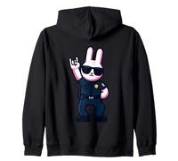 Cool Bunny Police Rabbit Rock On Animal Graphic Officer Sudadera con Capucha