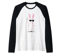 Cool Bunny Rock On Funny Rabbit - Gafas de Sol Camiseta Manga Raglan