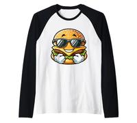 Cool Burger Happy Fast Food Gafas De Sol Verano Grunge Camiseta Manga Raglan