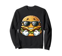 Cool Burger Happy Fast Food Gafas De Sol Verano Grunge Sudadera