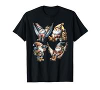 Cool Camping Gnomes For Dad Life and Mom Hikers Funny Hiking Camiseta