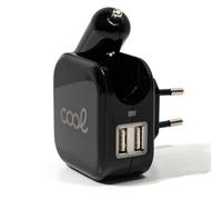 Cool Cargador de Coche/Red Universal 2xUSB 2.1A Negro
