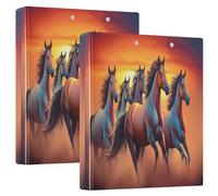 Cool Cartoon Horse - Carpetas marrones de 1.5 pulgadas, 3 anillos con capacidad para 200 hojas, carpetas lindas para cuaderno, carpeta de anillos redondos, 12.4 x 10.6 x 2.36 pulgadas, 1 paquete