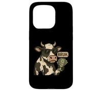 Cool Cash Cow Bruh Gafas de sol Dinero Divertido Animal Vaca Carcasa para iPhone 15 Pro