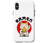 Cool Cat Eats Ramen Novelty Graphic Tees & Cool Designs Fun Carcasa para iPhone X/XS