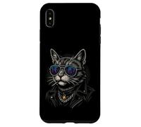 Cool Cat in Shades with City Lights Retro Streetwear Vibe Carcasa para iPhone XS MAX