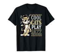 Cool Cat Jazz Saxophone Player in Retro Suit & Fedora Camiseta