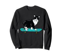 Cool Cat On A Skateboard - Skater Skateboarding Kitten Kids Sudadera