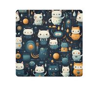 Cool Cat - Paño autoadhesivo mágico para cámara de lente, protector de lente, protector de lente, bolsa de tela de maquillaje, 13.8 x 13.8 pulgadas, multicolor, 17.7x17.7in, moderno