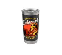 Cool Cat Poseer Internet 1995 Tech Humor Vaso térmico de acero inoxidable de doble pared