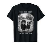 Cool Cat Pug Sudadera con Capucha Gafas de Sol Timbre Mirilla Humor Camiseta