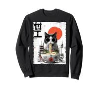 Cool Cat Ramen Estética Japonesa Artwork Groovy Anime Cat Sudadera
