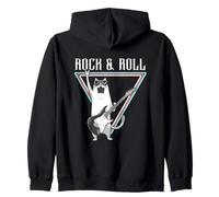 Cool Cat Rock & Roll Guitarra Estilo Sudadera con Capucha