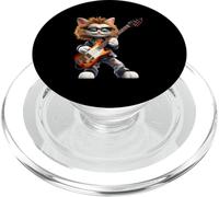 Cool Cat Rock Star Tocando la Guitarra eléctrica PopSockets PopGrip para MagSafe