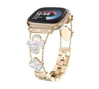 Cool Chain - Correa de metal para reloj inteligente compatible con Fitbit Versa 4 bandas para mujer, correa de repuesto ajustable para Fitbit Versa 4 (dorado)