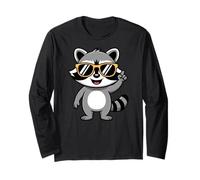 Cool Charming Raccoon with Sunglasses Manga Larga
