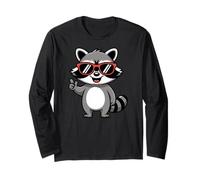 Cool Charming Raccoon with Sunglasses Manga Larga