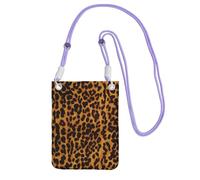 Cool Cheetah Leopard - Bolso para teléfono celular para mujer, funda para teléfono celular, bolsa tipo cartera con correa de hombro morada, bolsa de viaje