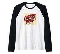 Cool Cherry Drop Look para Amantes del discurso de Frutas Camiseta Manga Raglan
